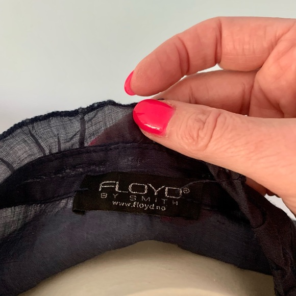 Floyd by Smith Navy Cap Sleeve Linen Blouse Size M - Picture 6 of 7